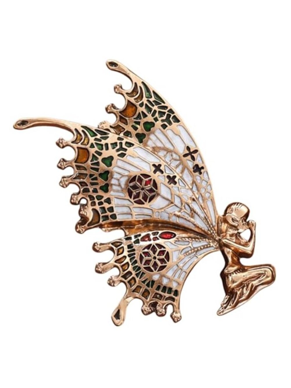 MLEPUS Vintage Fairy Wing Brooch Pin for Women Gold Plated Enamel Fashion